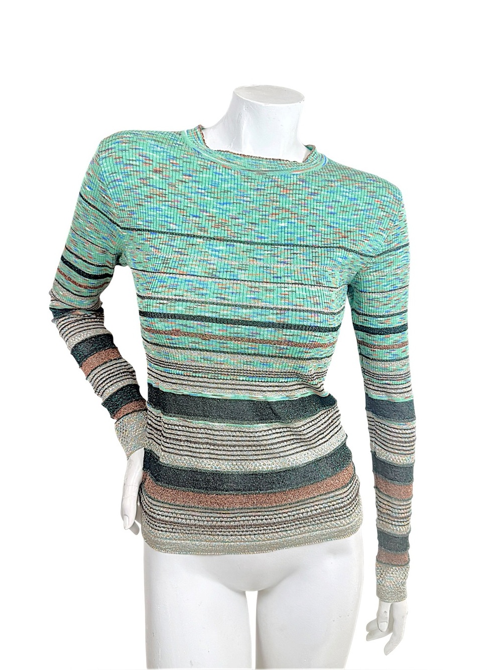 Missoni Collection Metallic Multicolor Wool Knit Sweater IT 40